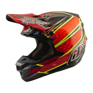 Troy Lee Designs SE5 ECE Carbon Wings Motocross Helmet Red - Image 2