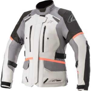 Alpinestars Stella Andes v3 Drystar Ladies Ice Gray/Dark Grey/Coral Adventure Jacket - Image 1
