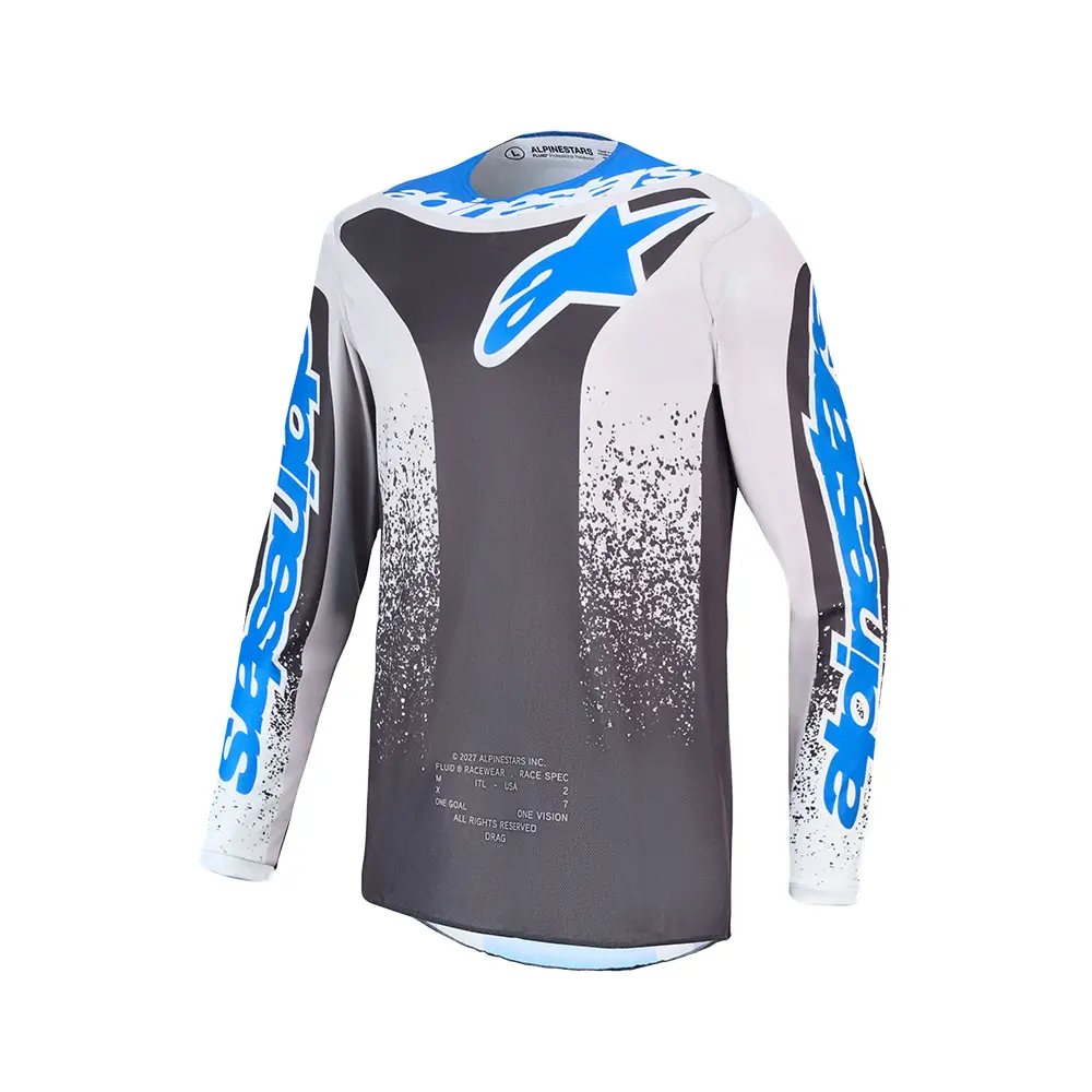 Alpinestars Fluid Drag Motocross Jersey Graystone/Light Lilac/UCLA Blue/Black