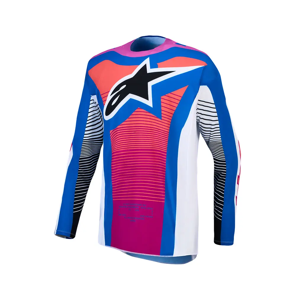 Alpinestars Techstar Maven Motocross Jersey White/Hot Coral/Blithe Blue