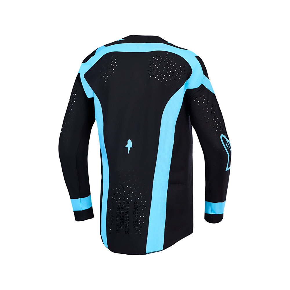 Alpinestars Supertech Vesta Motocross Jersey Black/Turquoise - Image 2