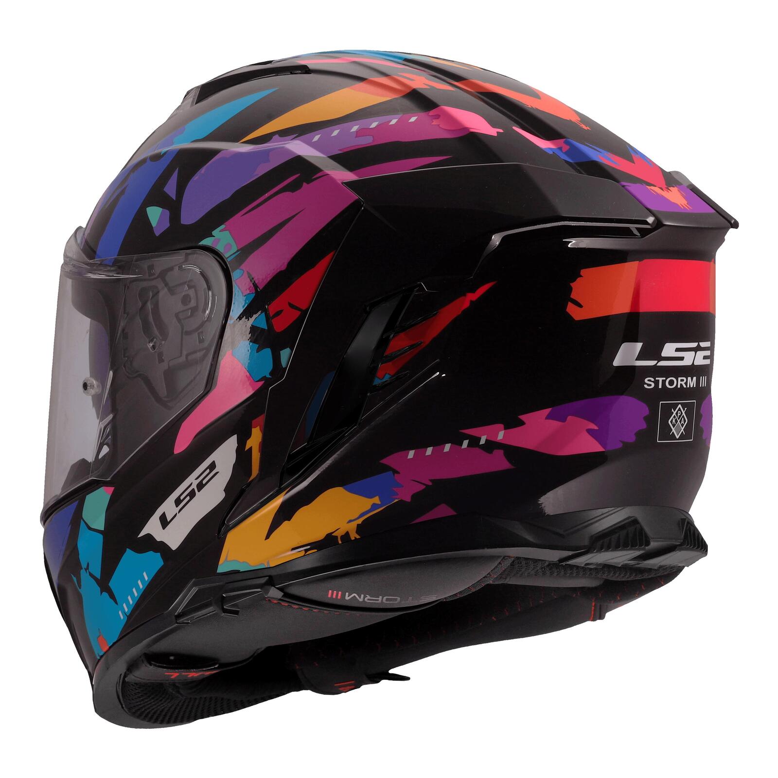 LS2 FF818 Storm III Kaos Road Helmet Black/Purple/Blue - Image 3