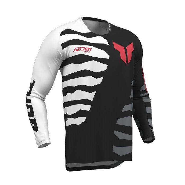 Thor Launchmode Shredded Motocross Jersey Black/White - Image 1