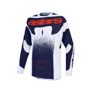 Alpinestars Techstar Swan Motocross Jersey Light Lilac/Dark Gray/Red Fluoro - Image 1