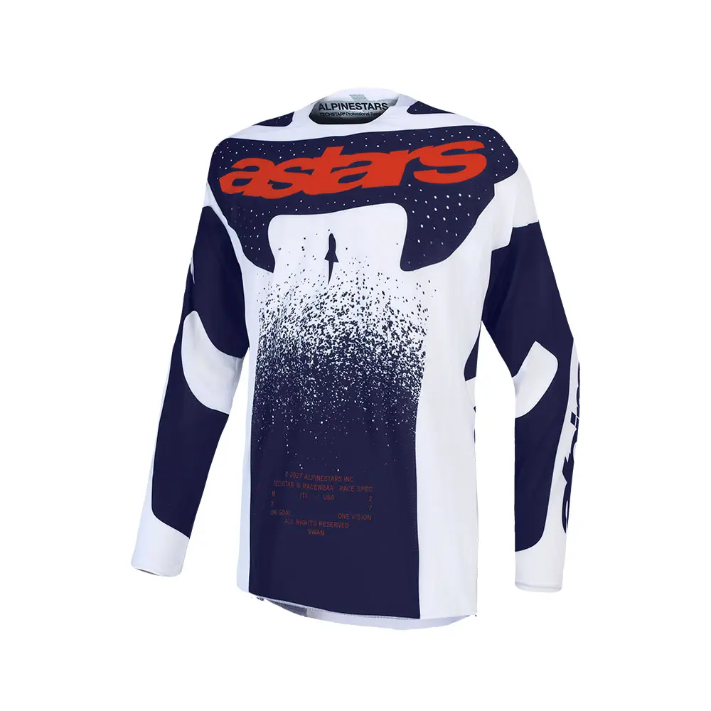 Alpinestars Techstar Swan Motocross Jersey Light Lilac/Dark Gray/Red Fluoro