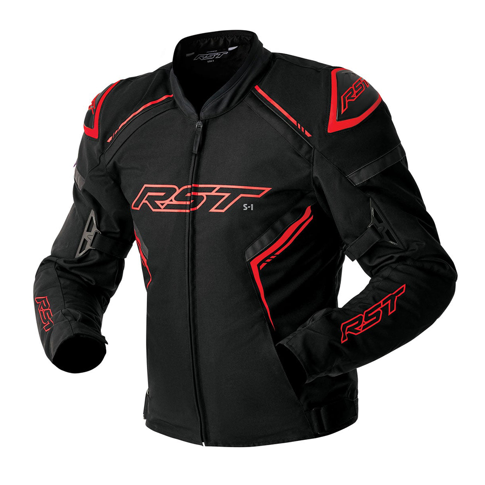 RST S1 D3O CE Textile Road Jacket Black/Grey/Red - Image 1