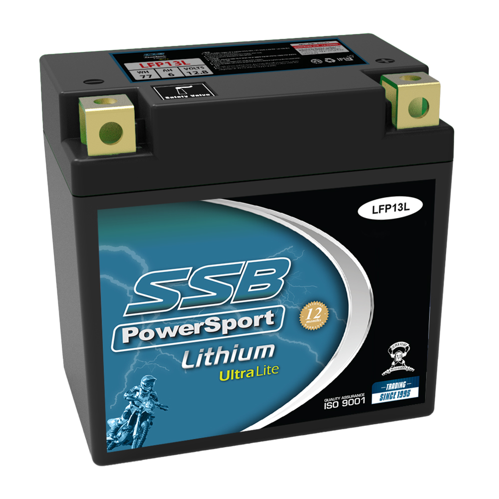 MOTORCYCLE AND POWERSPORTS BATTERY LITHIUM ION PHOSPHATE 12.8V 6AH BY SSB HIGH PERFORMANCE - Image 1