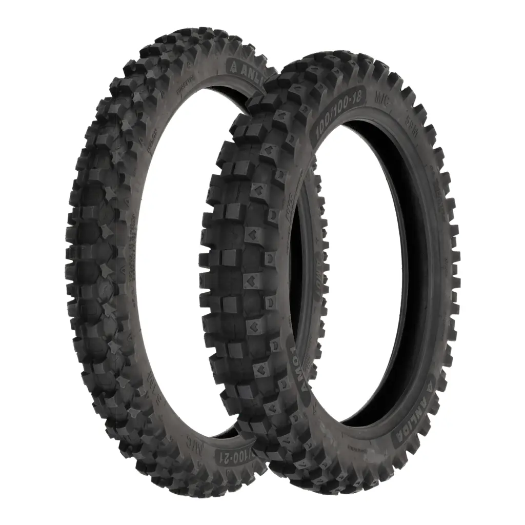 Anlida AM01 80/100-21 Front & 100/100-18 Rear Tyre Set (NHS)
