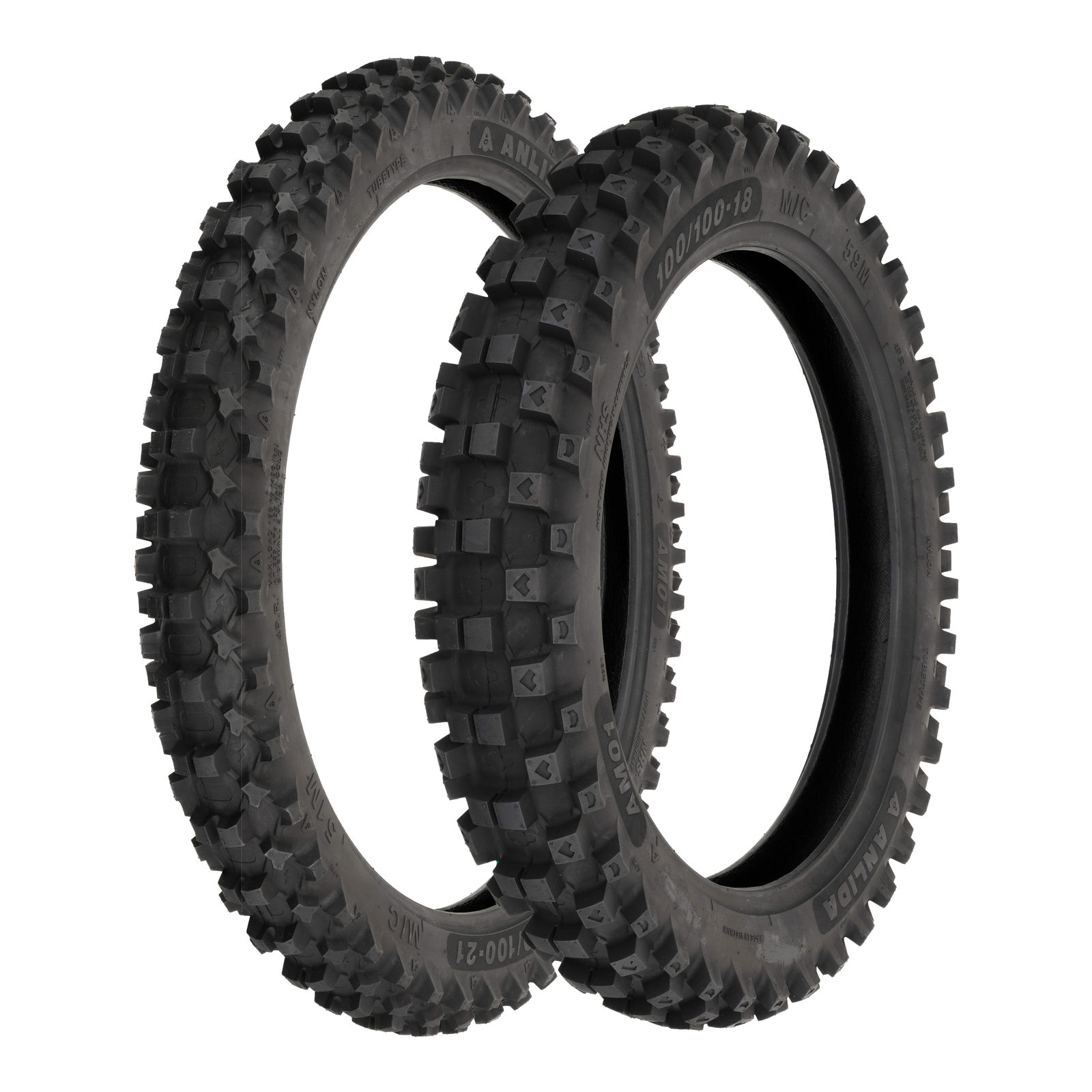 Anlida AM01 80/100-21 Front & 100/100-18 Rear Tyre Set (NHS) - Image 1