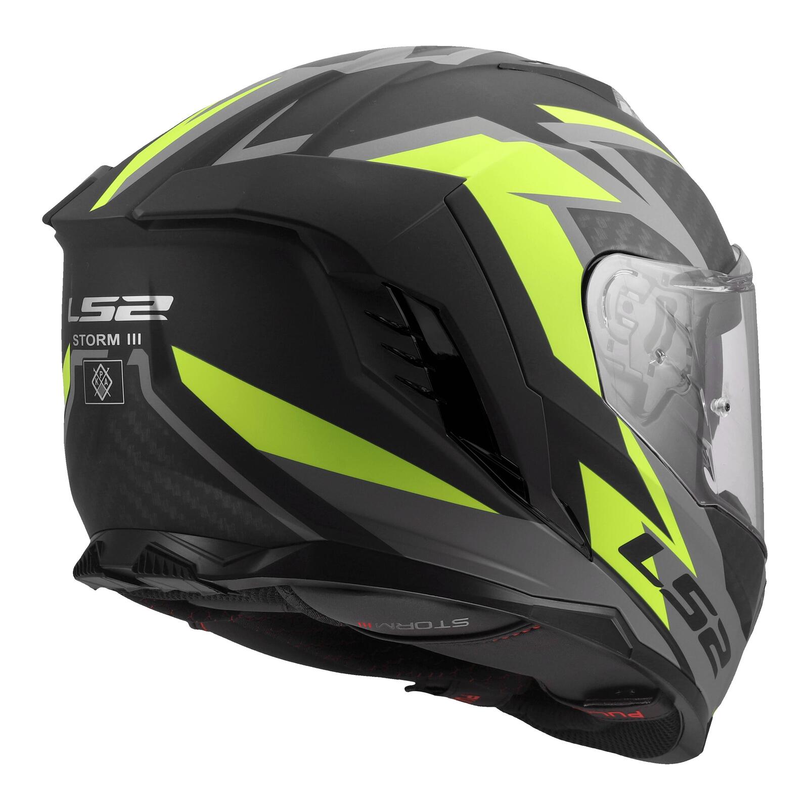 LS2 FF818 Storm III Dynamo Road Helmet Black/Hi-Vis Yellow - Image 4