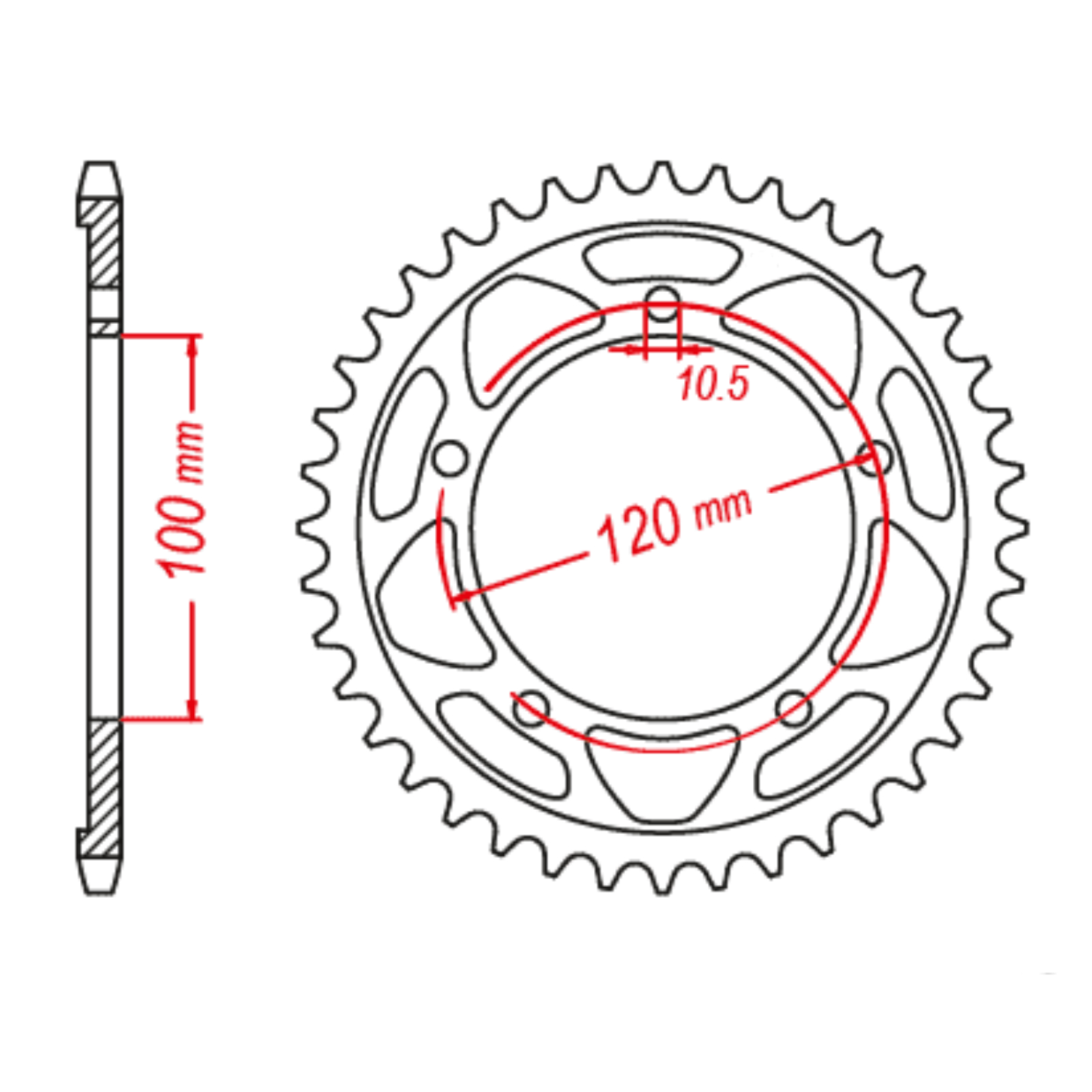 MTX 713 Steel Rear Sprocket #525 (41T) - Image 1