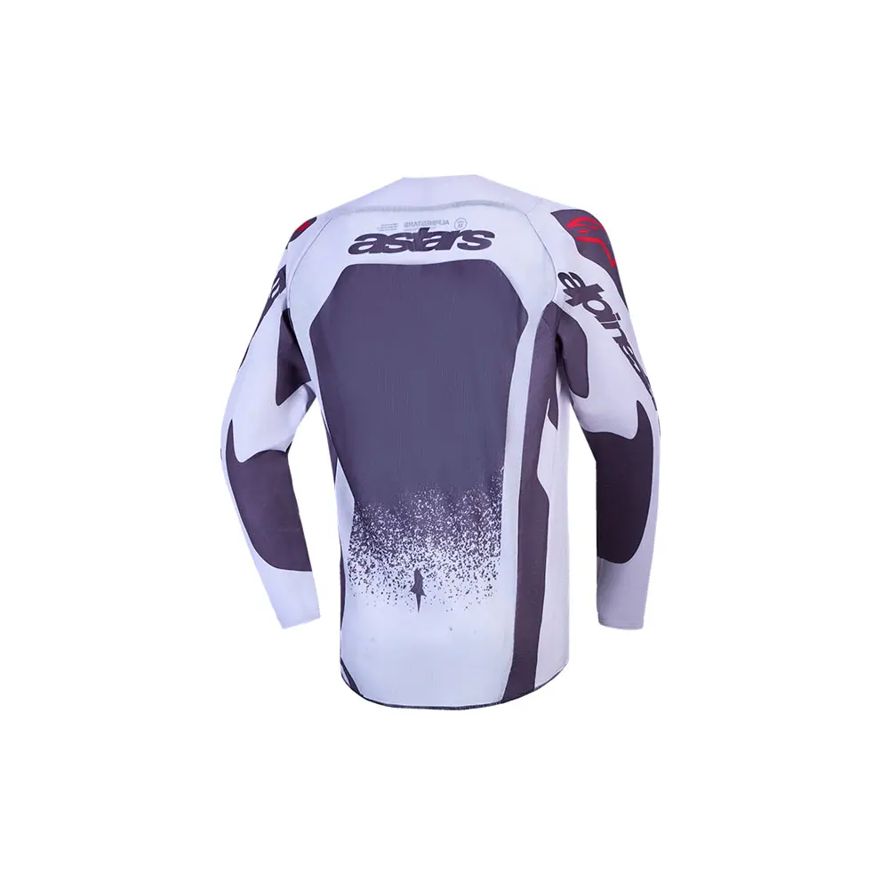 Alpinestars Youth Supertech Swan Motocross Jersey Light Lilac/Dark Gray/Red Fluoro