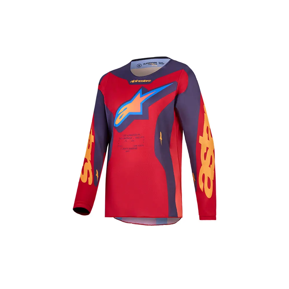 Alpinestars Youth Fluid Hunt Motocross Jersey Fire Red/Graystone/Hot Coral