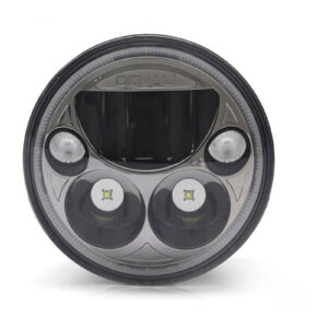 DENALI M5 E-MARK LED HEADLIGHT MODULE, 5.75" ROUND, BLK CHR - Image 3