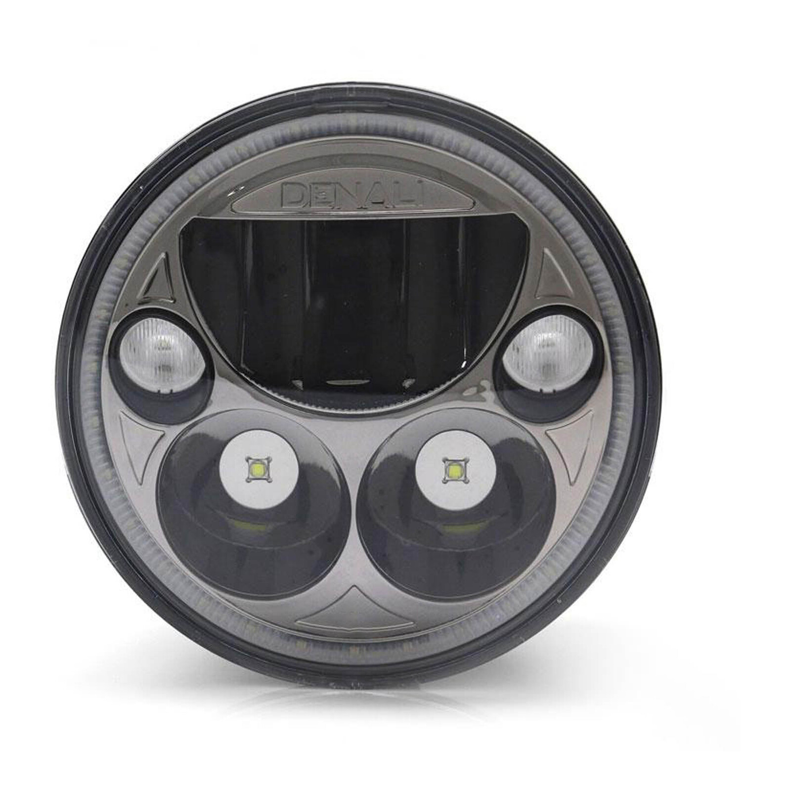 DENALI M5 E-MARK LED HEADLIGHT MODULE, 5.75" ROUND, BLK CHR - Image 3