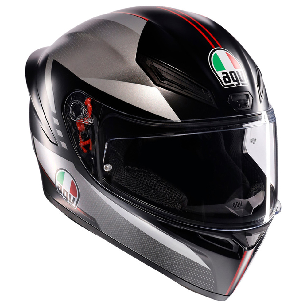 AGV K1 S Lap Road Helmet Black/Grey/Red - Image 1