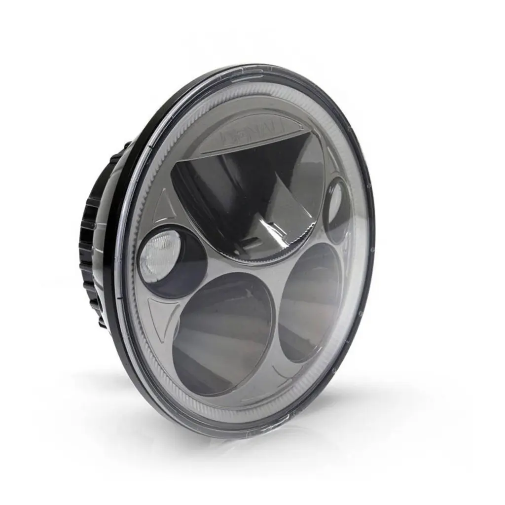 DENALI M5 E-MARK LED HEADLIGHT MODULE, 5.75" ROUND, BLK CHR