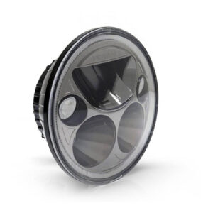 DENALI M5 E-MARK LED HEADLIGHT MODULE, 5.75" ROUND, BLK CHR - Image 1