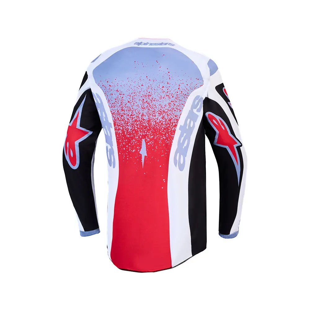 Alpinestars Fluid Drag Motocross Jersey Black/White/Light Blue/Red Fluoro