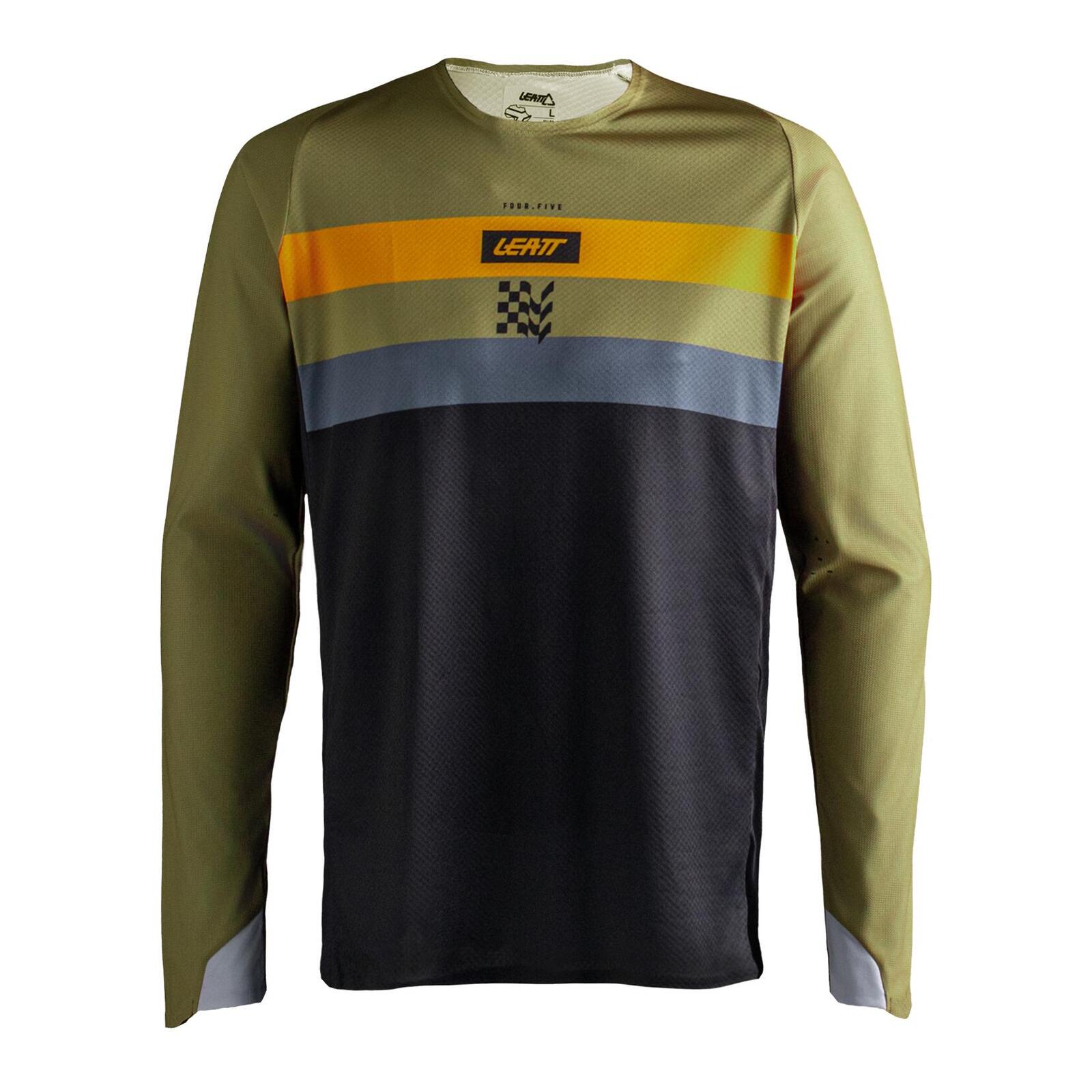 Leatt 4.5 Enduro Jersey Stripe Khaki Brown - Image 1