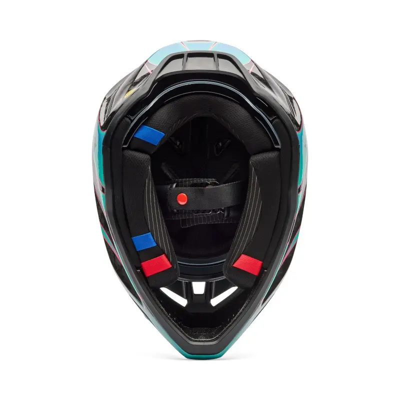 Fox V3 RS Canvas Motocross Helmet Aqua Blue