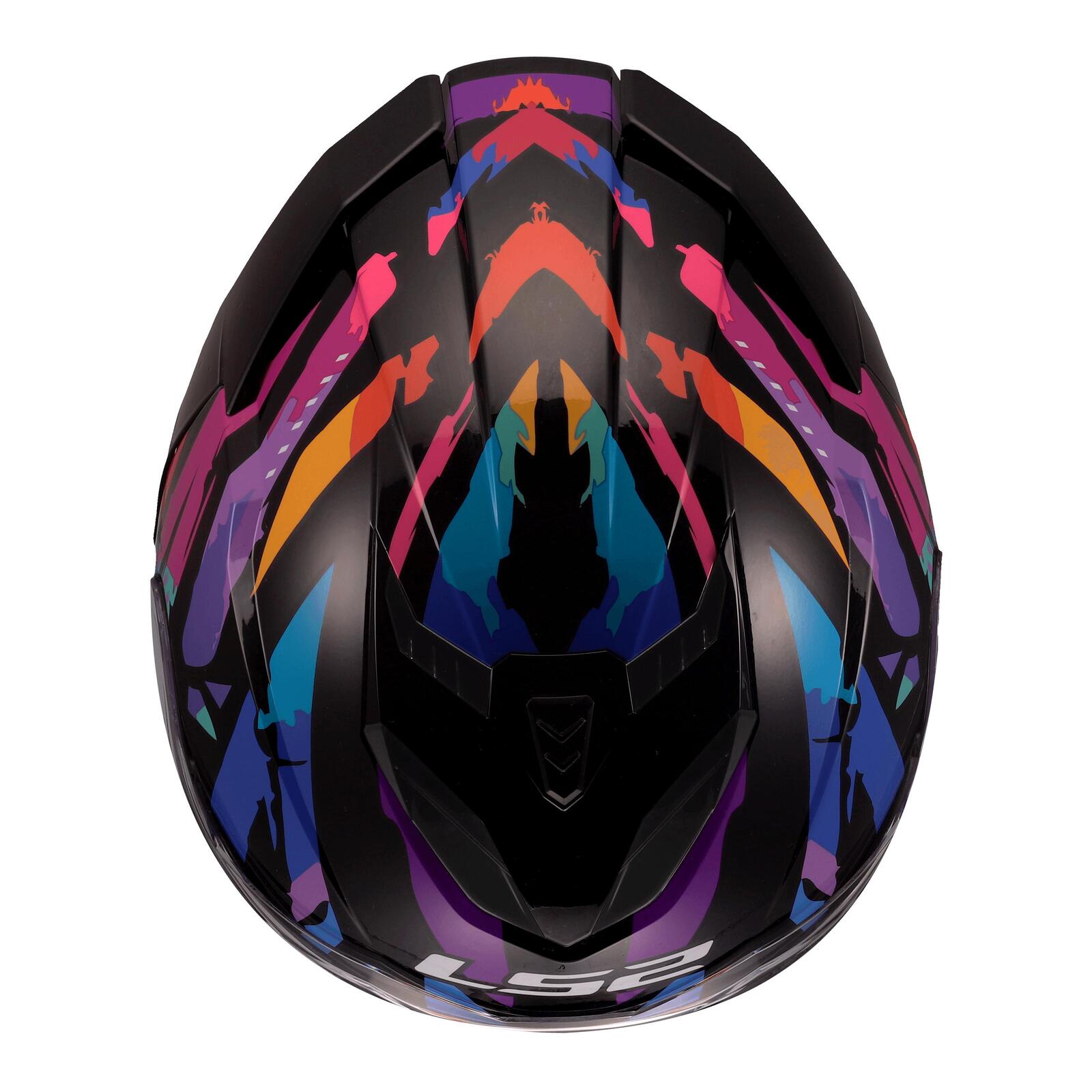 LS2 FF818 Storm III Kaos Road Helmet Black/Purple/Blue - Image 8
