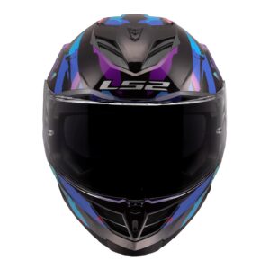 LS2 FF818 Storm III Kaos Road Helmet Black/Purple/Blue - Image 6
