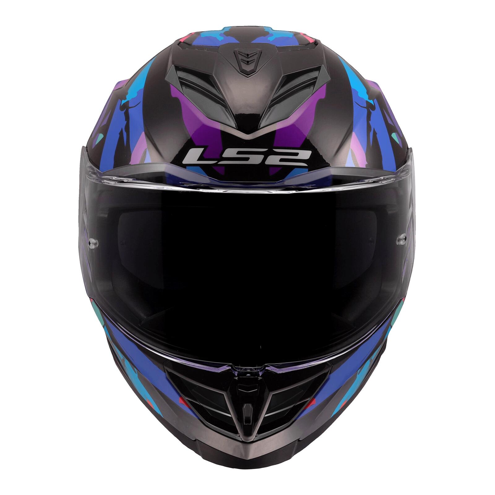 LS2 FF818 Storm III Kaos Road Helmet Black/Purple/Blue - Image 6