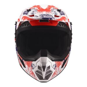 LS2 MX706J Coz Fantasy Motocross Helmet Youth Matte White/Red/Blue - Image 4