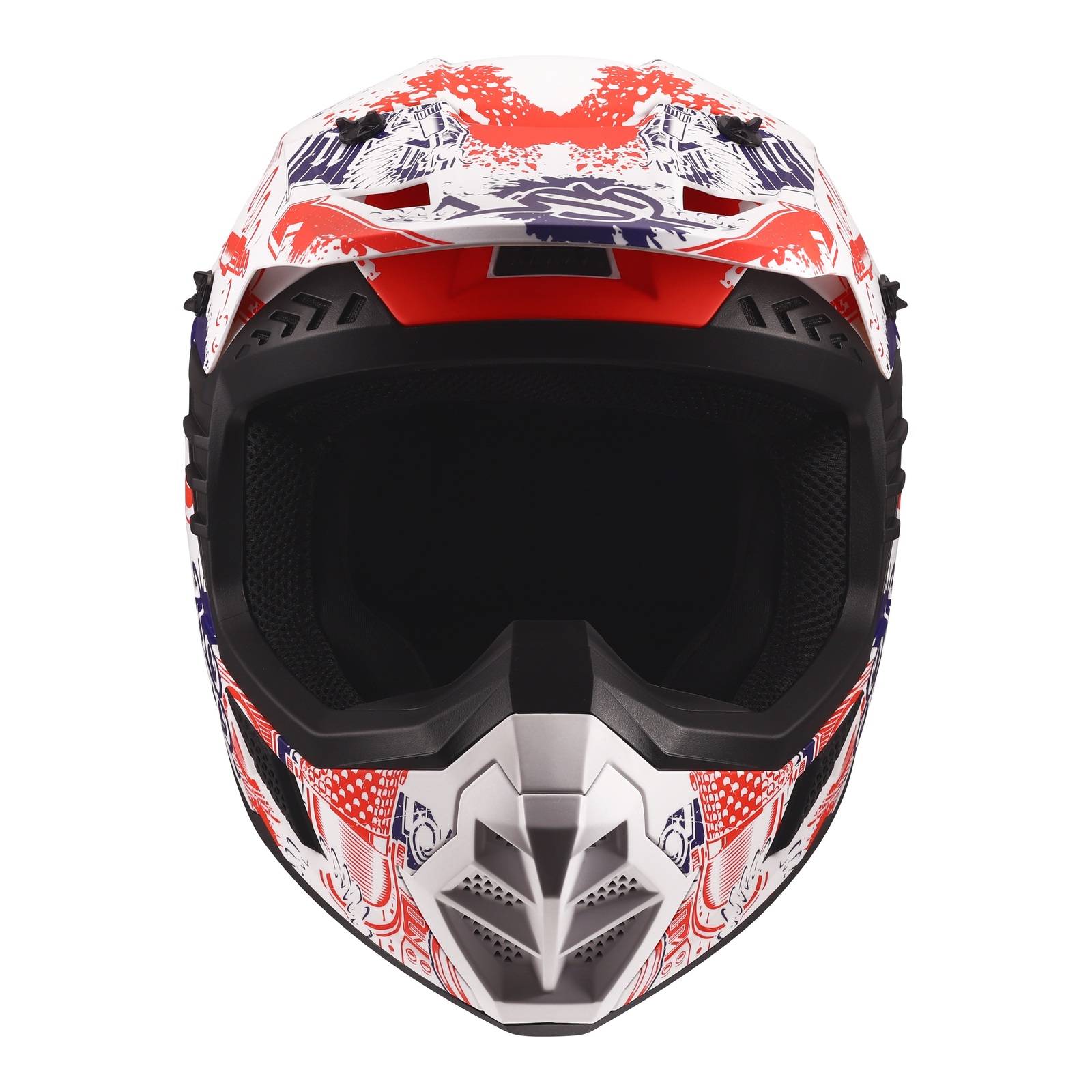 LS2 MX706J Coz Fantasy Motocross Helmet Youth Matte White/Red/Blue - Image 4