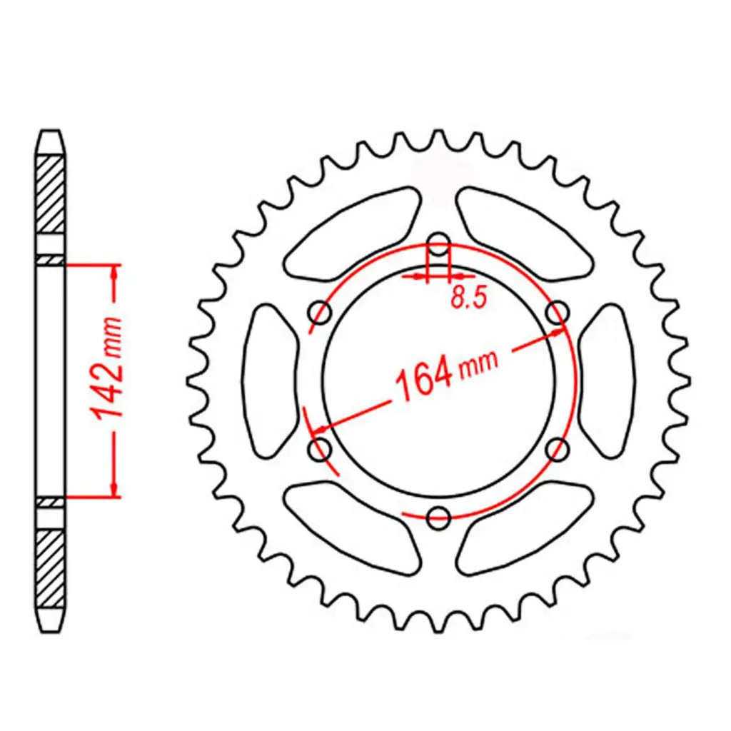 SPKT REAR OE STEEL 1068 46T #520