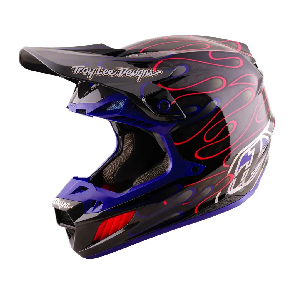 Troy Lee Designs SE5 ECE Carbon Overspray Motocross Helmet Black/Magenta