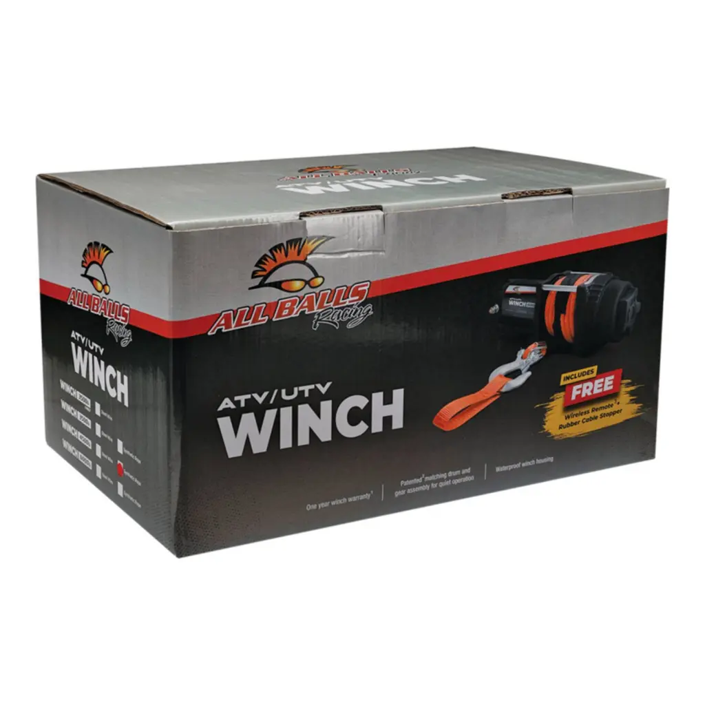 ALL BALLS 4 BOLT WINCH 4500LB SYNTHETIC ROPE