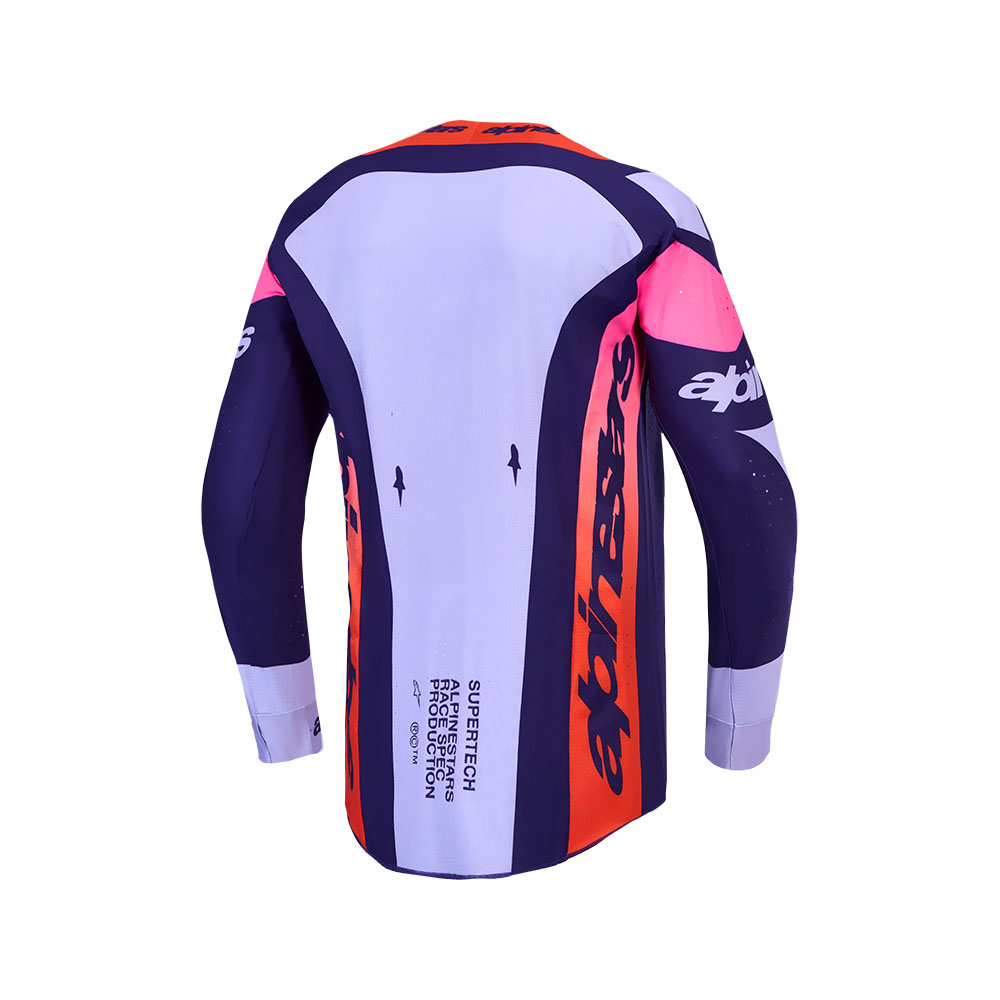 Alpinestars Supertech Dyna Motocross Jersey Light Violet/Deep Purple/Pink Fluoro - Image 2
