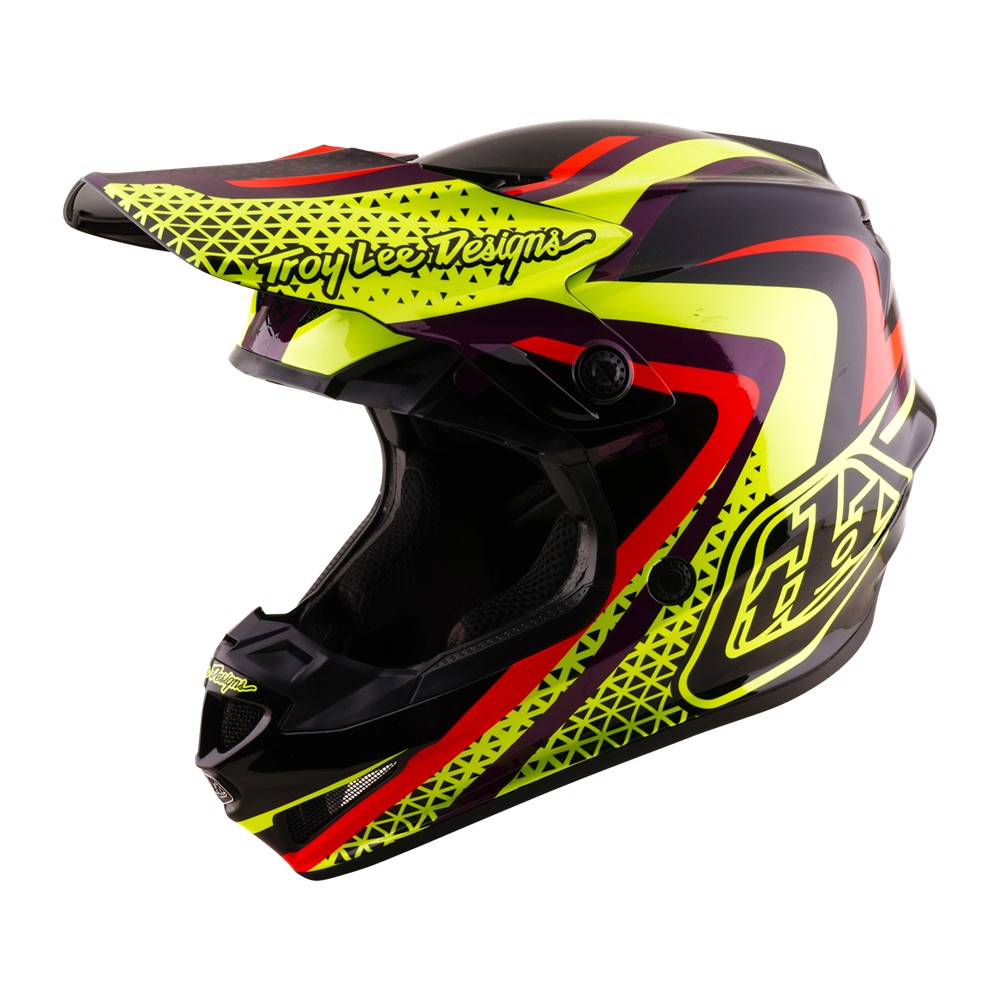 Troy Lee Designs GP Pro Slides Motocross Helmet Youth Black/Yellow - Image 1