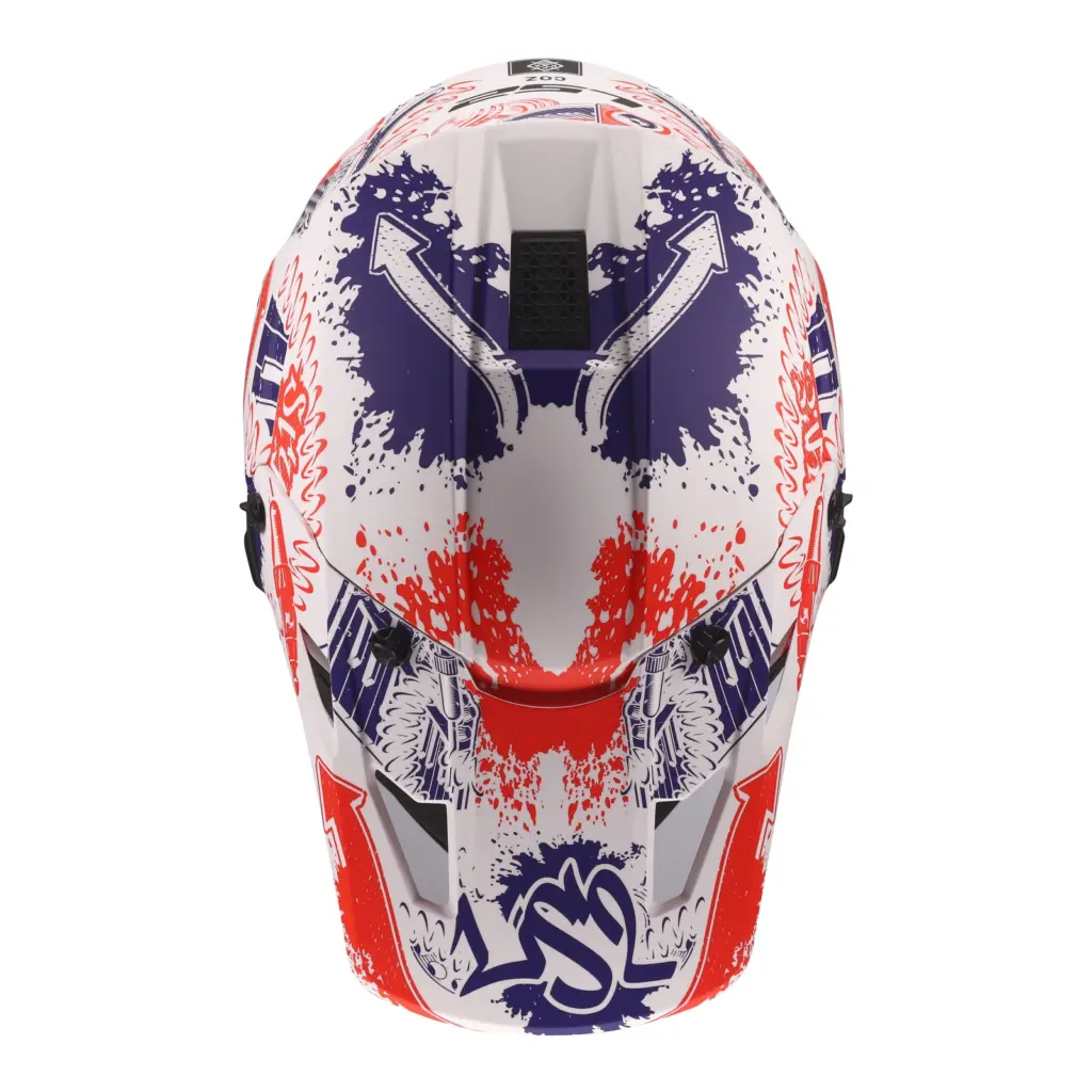 LS2 MX706J Coz Fantasy Motocross Helmet Youth Matte White/Red/Blue