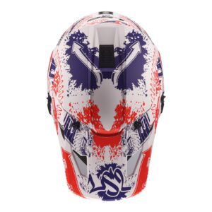 LS2 MX706J Coz Fantasy Motocross Helmet Youth Matte White/Red/Blue - Image 2