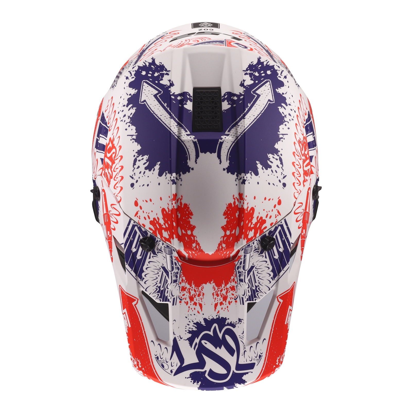 LS2 MX706J Coz Fantasy Motocross Helmet Youth Matte White/Red/Blue - Image 2