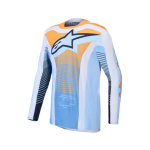 Alpinestars Techstar Maven Motocross Jersey Dust Blue/Tangerine/Black - Image 1