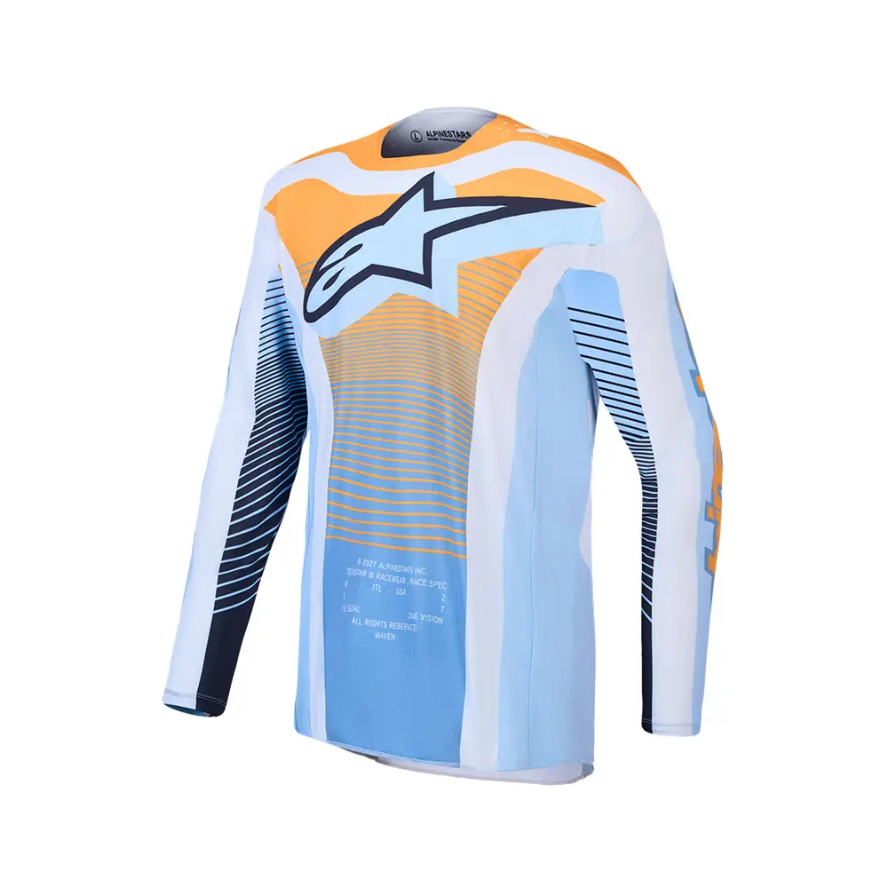 Alpinestars Techstar Maven Motocross Jersey Dust Blue/Tangerine/Black