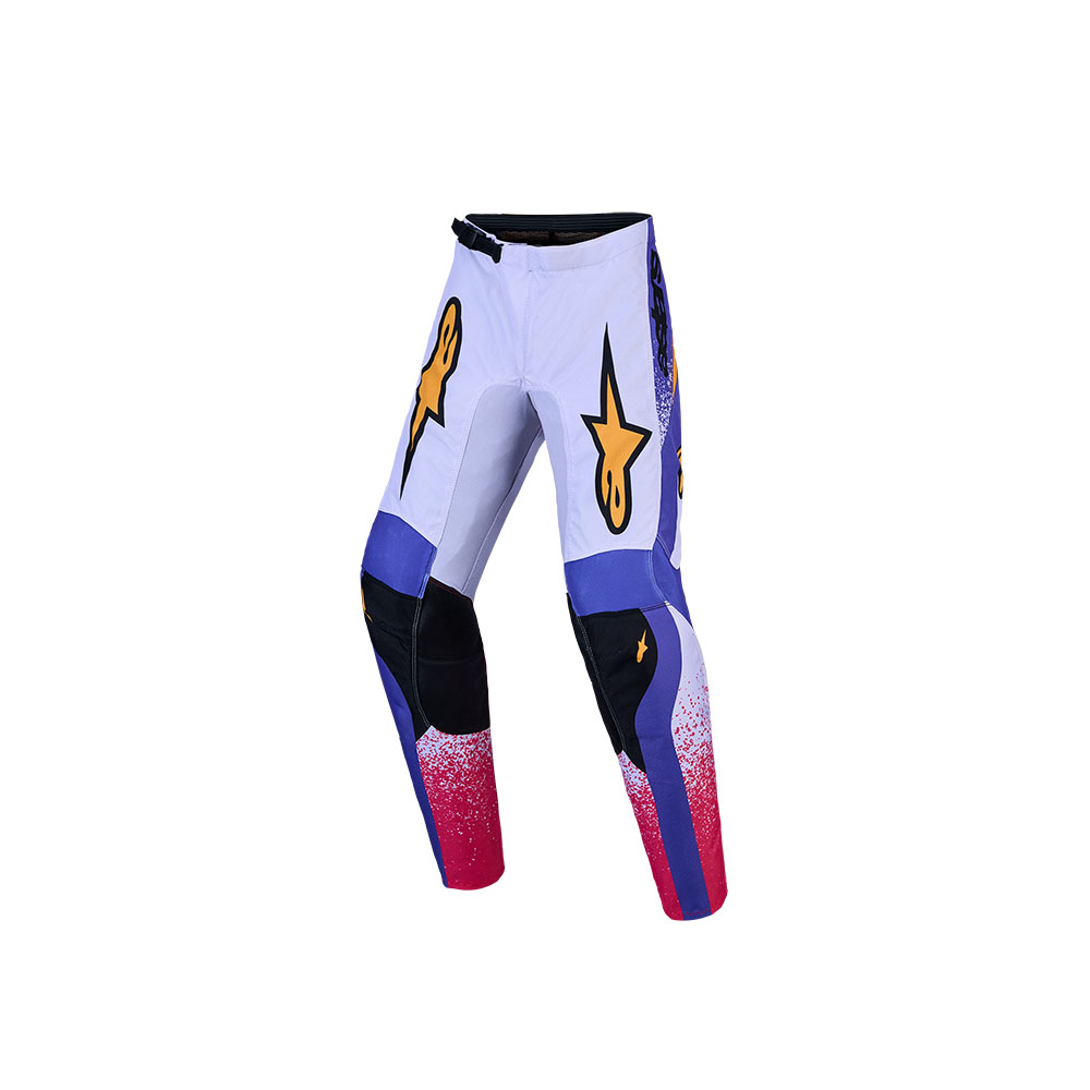 Alpinestars Youth Fluid Drag Motocross Pants Light Lilac/Blue/Iris Gold - Image 1