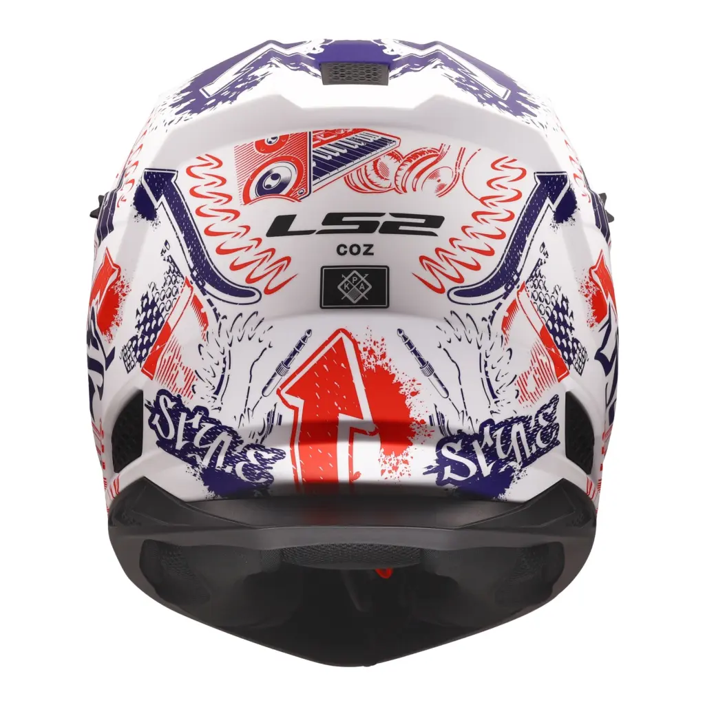 LS2 MX706J Coz Fantasy Motocross Helmet Youth Matte White/Red/Blue