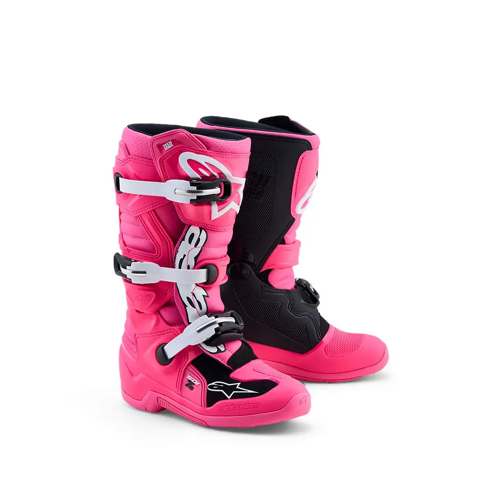 Alpinestars Tech-7S Motocross Boots Youth Pink Fluoro/Black/White
