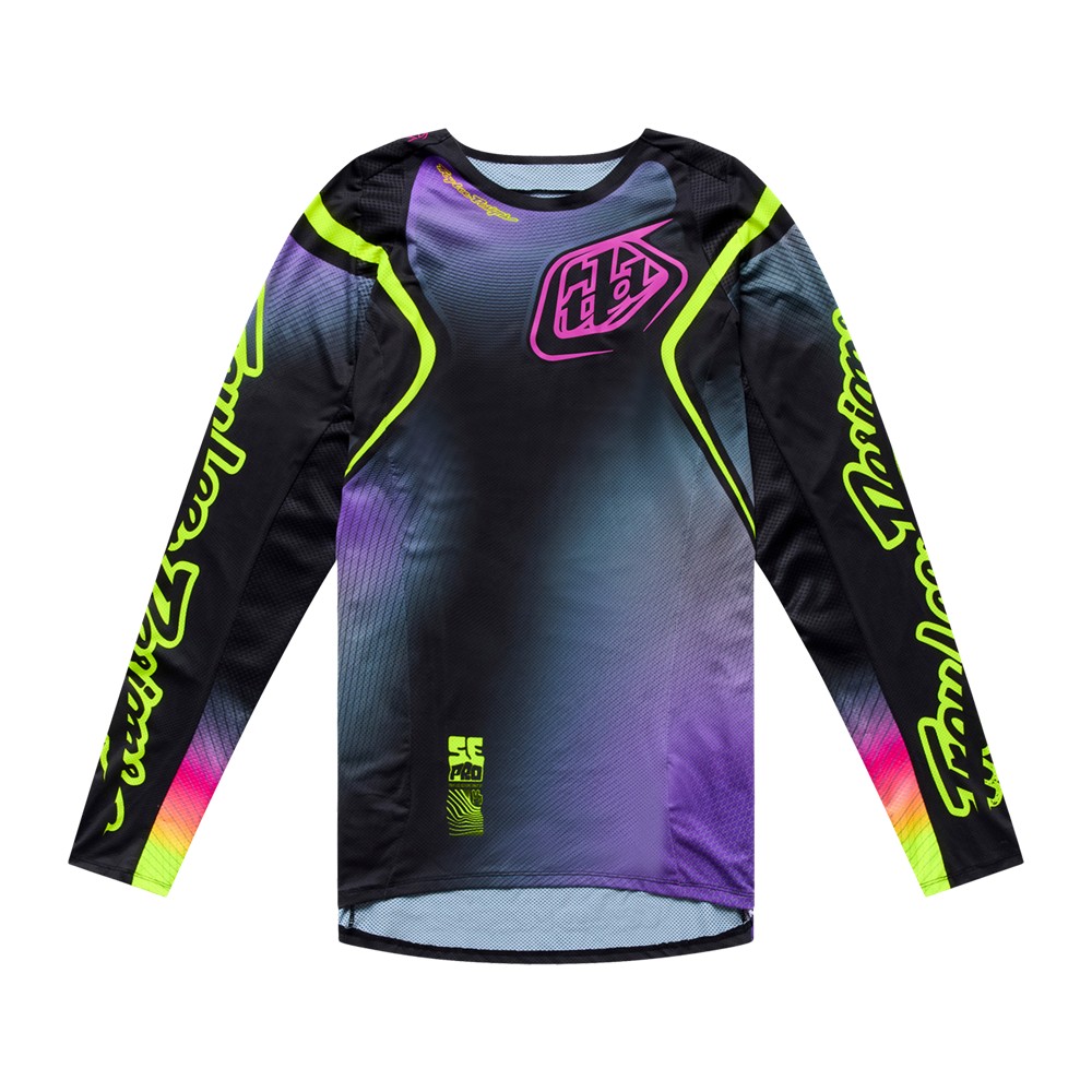 Troy Lee Designs SE Pro Wander Motocross Jersey Black/Neo Purple - Image 1