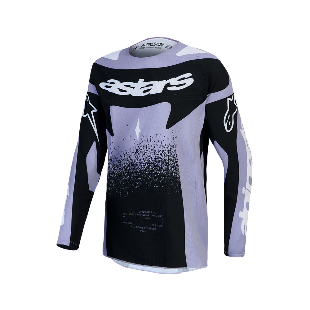 Alpinestars Stella Techstar Swan Motocross Jersey Ladies Light Violet/Black - Image 1