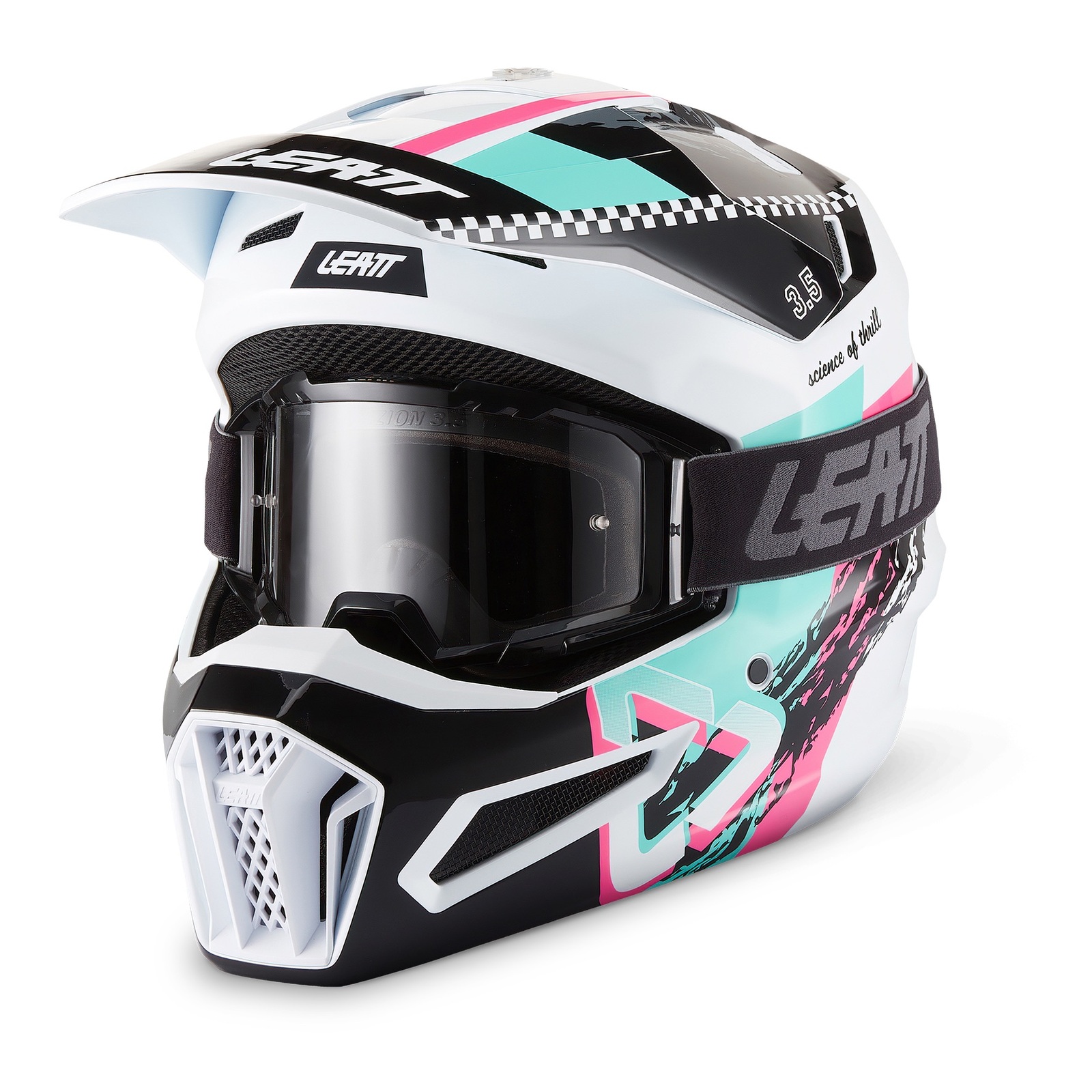 Leatt 3.5 Motocross Helmet Kit Pink - Image 1