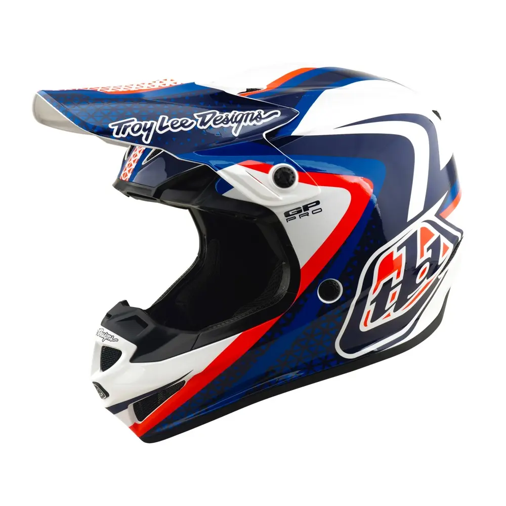 Troy Lee Designs GP Pro Slides Motocross Helmet White/Blue