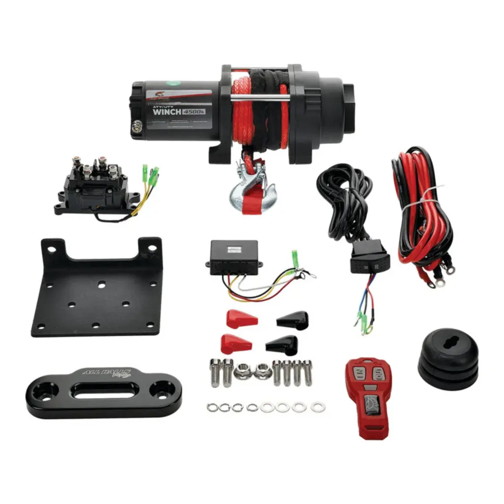 ALL BALLS 4 BOLT WINCH 4500LB SYNTHETIC ROPE