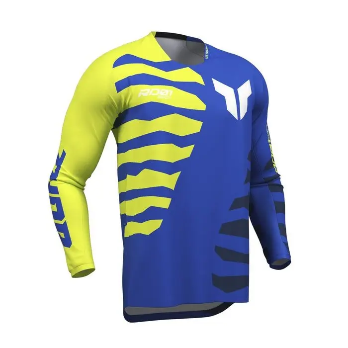 Thor Launchmode Shredded Motocross Jersey Blue/Acid