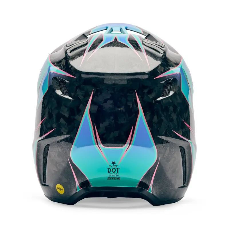 Fox V3 RS Canvas Motocross Helmet Aqua Blue